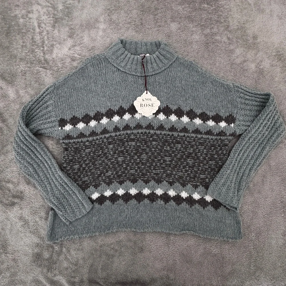 NWT Knox Rose‎ Sweater Women's Size Large Seafoam Green Long Sleeve